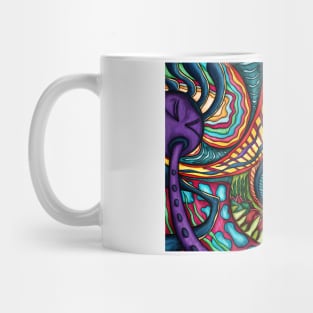 Kokopelli flute player, colorful music themed art Mug